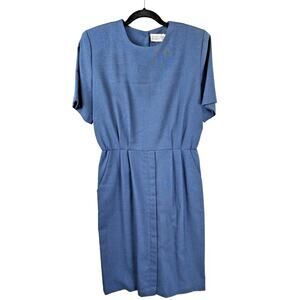 Jessica Howard by Mitch Rodbell Blue Pleated Waist Dress Short Sleeve - No Size